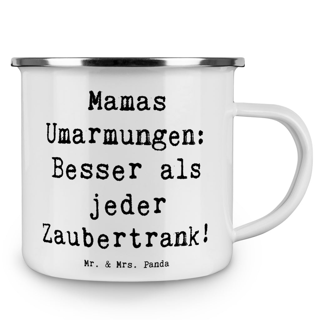 Camping Emaille Tasse Mama Zauberumarmung Campingtasse, Trinkbecher, Metalltasse, Outdoor Tasse, Emaille Trinkbecher, Blechtasse Outdoor, Emaille Campingbecher, Edelstahl Trinkbecher, Metalltasse für Camping, Kaffee Blechtasse, Camping Tasse Metall