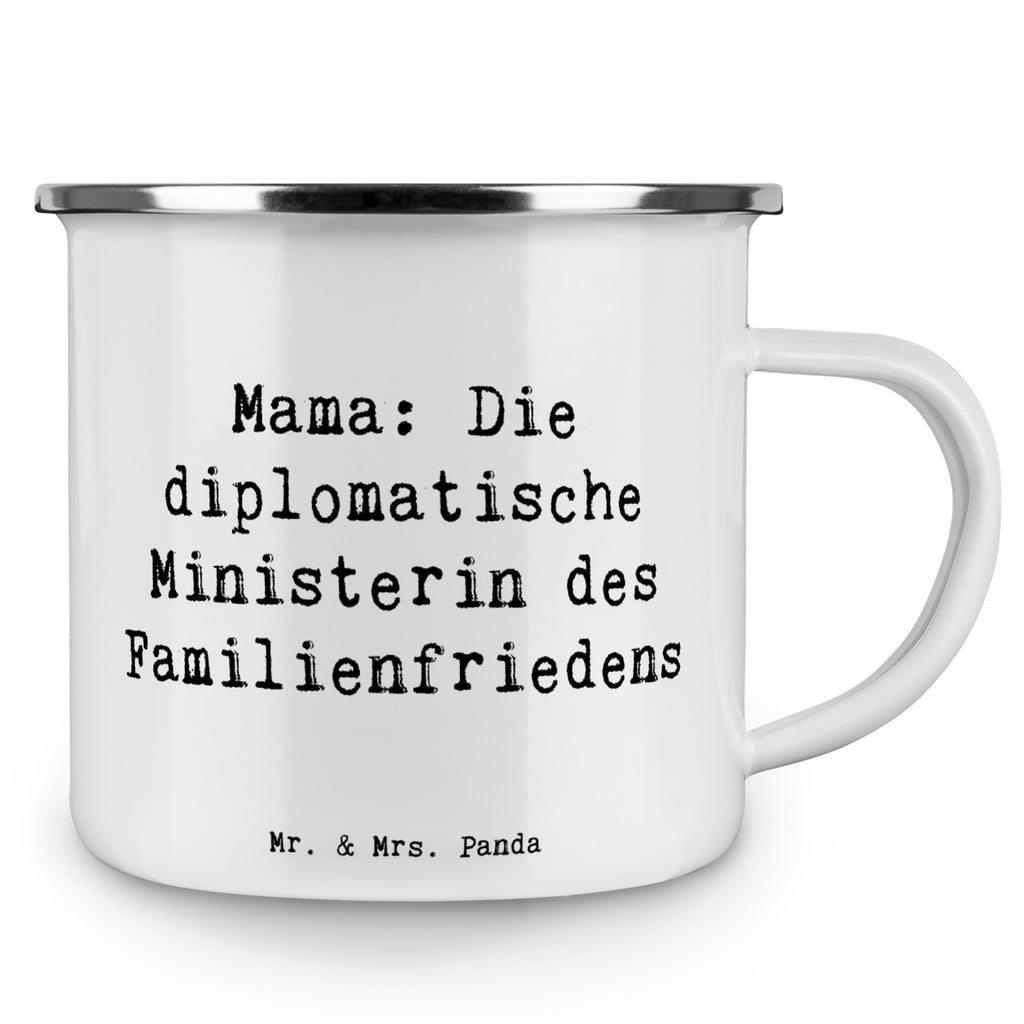 Camping Emaille Tasse Mama Familienministerin Campingtasse, Trinkbecher, Metalltasse, Outdoor Tasse, Emaille Trinkbecher, Blechtasse Outdoor, Emaille Campingbecher, Edelstahl Trinkbecher, Metalltasse für Camping, Kaffee Blechtasse, Camping Tasse Metall