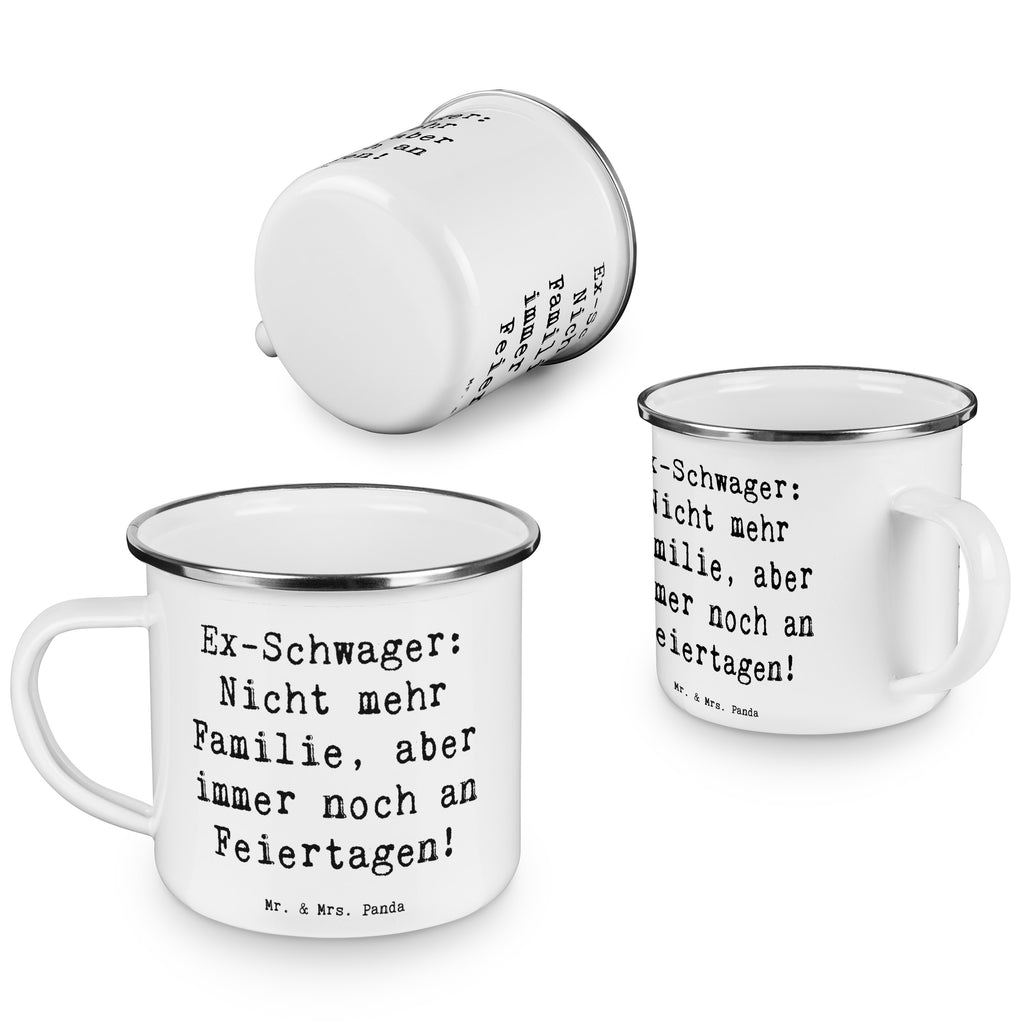 Camping Emaille Tasse Ex-Schwager: Nicht mehr Familie, aber immer noch an Feiertagen! Campingtasse, Trinkbecher, Metalltasse, Outdoor Tasse, Emaille Trinkbecher, Blechtasse Outdoor, Emaille Campingbecher, Edelstahl Trinkbecher, Metalltasse für Camping, Kaffee Blechtasse, Camping Tasse Metall