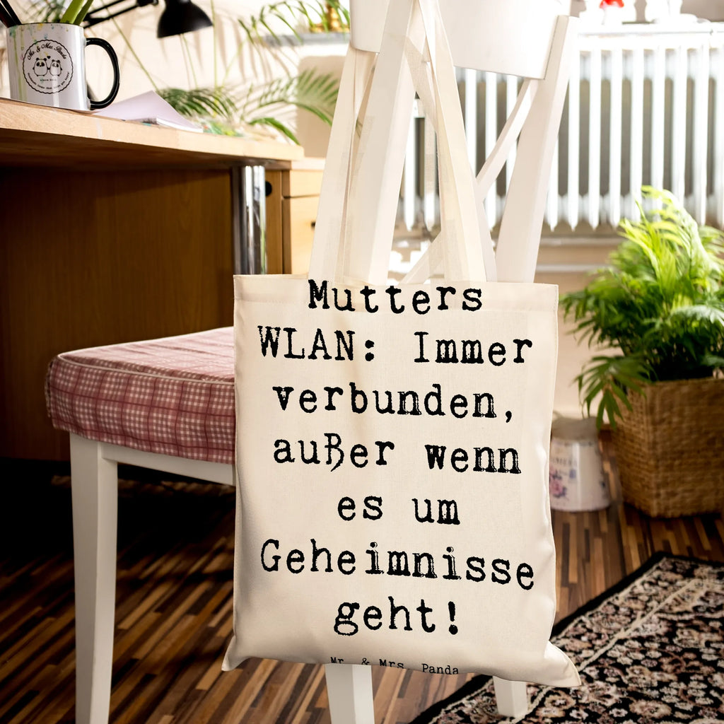 Tragetasche Spruch Mutters WLAN Beuteltasche, Beutel, Einkaufstasche, Jutebeutel, Stoffbeutel, Tasche, Shopper, Umhängetasche, Strandtasche, Schultertasche, Stofftasche, Tragetasche, Badetasche, Jutetasche, Einkaufstüte, Laptoptasche, Familie, Vatertag, Muttertag, Bruder, Schwester, Mama, Papa, Oma, Opa