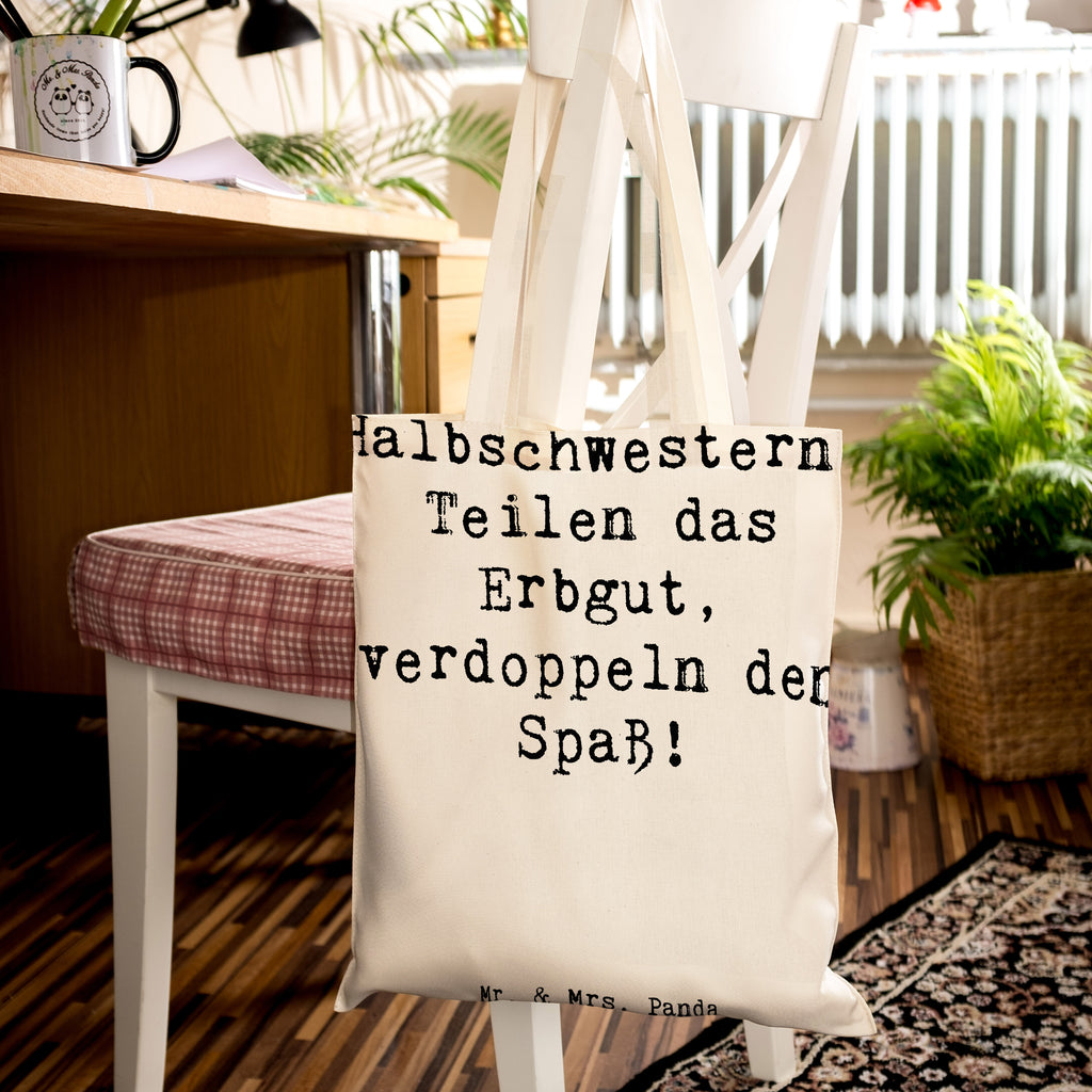 Tragetasche Spruch Halbschwester Freude Beuteltasche, Beutel, Einkaufstasche, Jutebeutel, Stoffbeutel, Tasche, Shopper, Umhängetasche, Strandtasche, Schultertasche, Stofftasche, Tragetasche, Badetasche, Jutetasche, Einkaufstüte, Laptoptasche, Familie, Vatertag, Muttertag, Bruder, Schwester, Mama, Papa, Oma, Opa