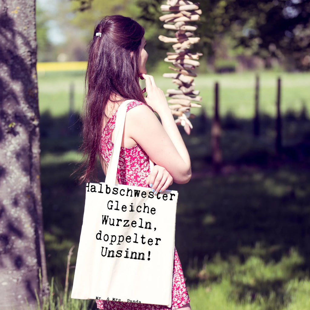 Tragetasche Spruch Halbschwester Unsinn Beuteltasche, Beutel, Einkaufstasche, Jutebeutel, Stoffbeutel, Tasche, Shopper, Umhängetasche, Strandtasche, Schultertasche, Stofftasche, Tragetasche, Badetasche, Jutetasche, Einkaufstüte, Laptoptasche, Familie, Vatertag, Muttertag, Bruder, Schwester, Mama, Papa, Oma, Opa