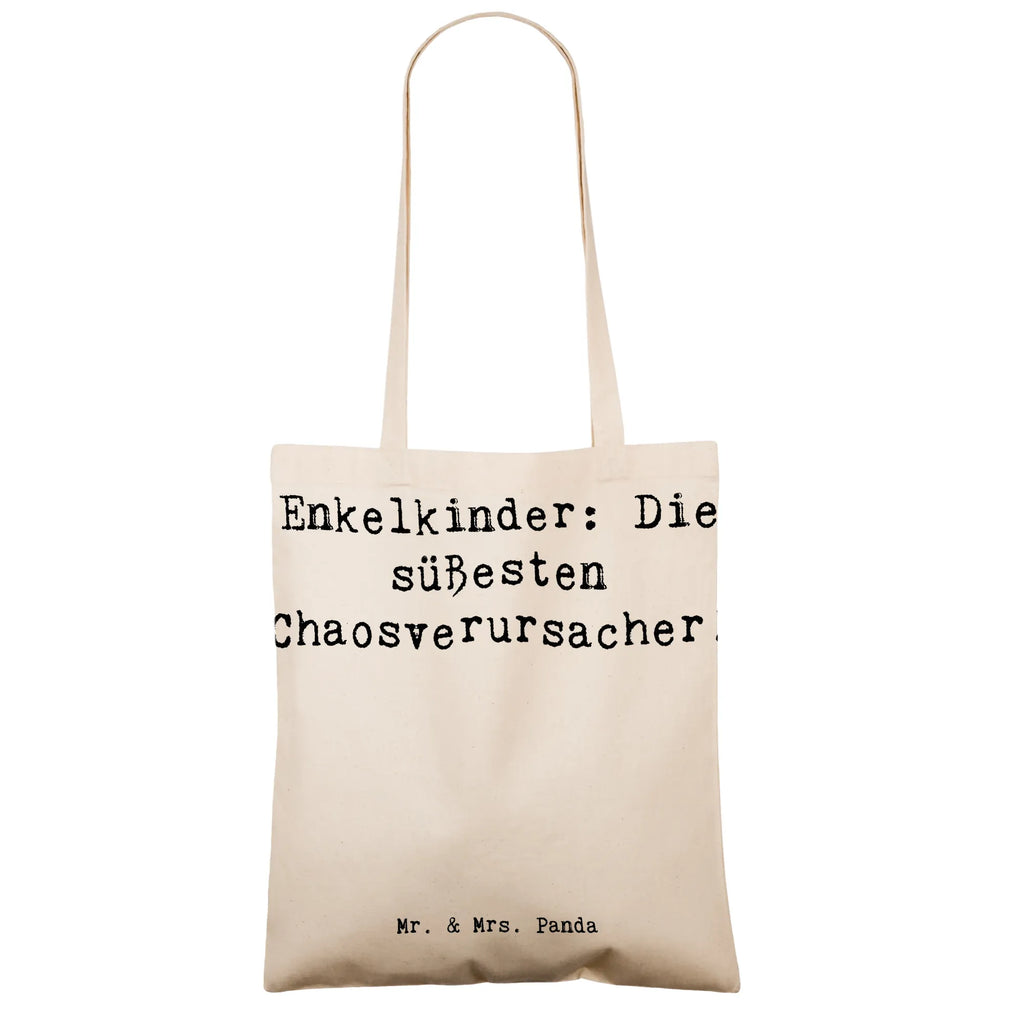 Tragetasche Spruch Enkelkinder: Die süßesten Chaosverursacher! Beuteltasche, Beutel, Einkaufstasche, Jutebeutel, Stoffbeutel, Tasche, Shopper, Umhängetasche, Strandtasche, Schultertasche, Stofftasche, Tragetasche, Badetasche, Jutetasche, Einkaufstüte, Laptoptasche, Familie, Vatertag, Muttertag, Bruder, Schwester, Mama, Papa, Oma, Opa