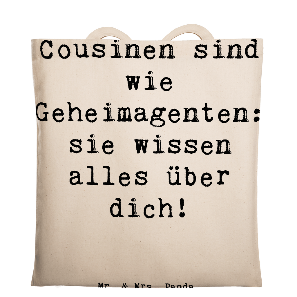 Tragetasche Spruch Cousinen Geheimagenten Beuteltasche, Beutel, Einkaufstasche, Jutebeutel, Stoffbeutel, Tasche, Shopper, Umhängetasche, Strandtasche, Schultertasche, Stofftasche, Tragetasche, Badetasche, Jutetasche, Einkaufstüte, Laptoptasche, Familie, Vatertag, Muttertag, Bruder, Schwester, Mama, Papa, Oma, Opa