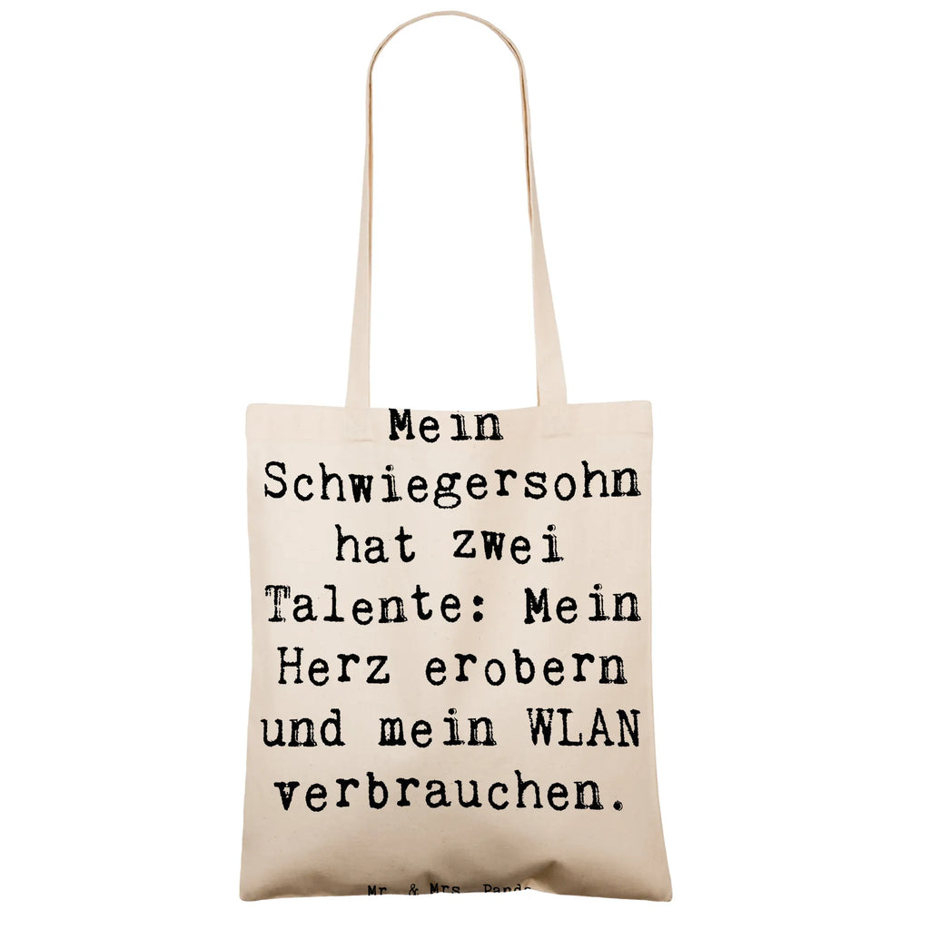 Tragetasche Spruch Schwiegersohn Talente Beuteltasche, Beutel, Einkaufstasche, Jutebeutel, Stoffbeutel, Tasche, Shopper, Umhängetasche, Strandtasche, Schultertasche, Stofftasche, Tragetasche, Badetasche, Jutetasche, Einkaufstüte, Laptoptasche, Familie, Vatertag, Muttertag, Bruder, Schwester, Mama, Papa, Oma, Opa