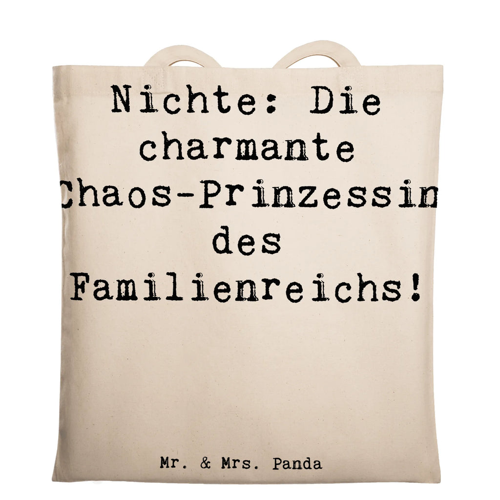 Tragetasche Spruch Nichte Chaos-Prinzessin Beuteltasche, Beutel, Einkaufstasche, Jutebeutel, Stoffbeutel, Tasche, Shopper, Umhängetasche, Strandtasche, Schultertasche, Stofftasche, Tragetasche, Badetasche, Jutetasche, Einkaufstüte, Laptoptasche, Familie, Vatertag, Muttertag, Bruder, Schwester, Mama, Papa, Oma, Opa