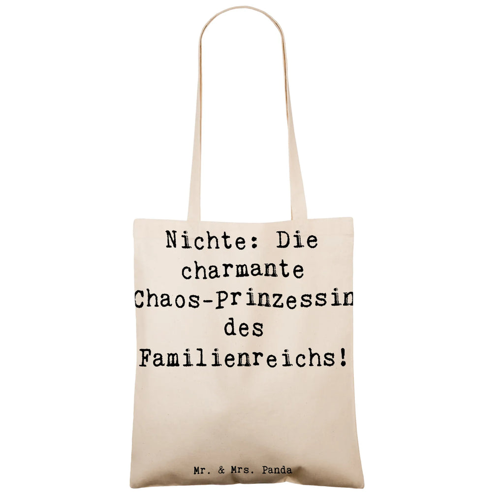 Tragetasche Spruch Nichte Chaos-Prinzessin Beuteltasche, Beutel, Einkaufstasche, Jutebeutel, Stoffbeutel, Tasche, Shopper, Umhängetasche, Strandtasche, Schultertasche, Stofftasche, Tragetasche, Badetasche, Jutetasche, Einkaufstüte, Laptoptasche, Familie, Vatertag, Muttertag, Bruder, Schwester, Mama, Papa, Oma, Opa