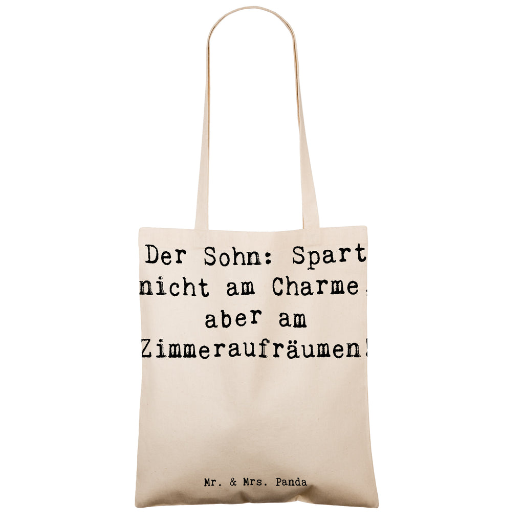 Tragetasche Spruch Sohn Charme Beuteltasche, Beutel, Einkaufstasche, Jutebeutel, Stoffbeutel, Tasche, Shopper, Umhängetasche, Strandtasche, Schultertasche, Stofftasche, Tragetasche, Badetasche, Jutetasche, Einkaufstüte, Laptoptasche, Familie, Vatertag, Muttertag, Bruder, Schwester, Mama, Papa, Oma, Opa