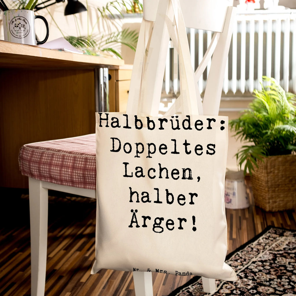 Tragetasche Spruch Halbbruder Lachen Beuteltasche, Beutel, Einkaufstasche, Jutebeutel, Stoffbeutel, Tasche, Shopper, Umhängetasche, Strandtasche, Schultertasche, Stofftasche, Tragetasche, Badetasche, Jutetasche, Einkaufstüte, Laptoptasche, Familie, Vatertag, Muttertag, Bruder, Schwester, Mama, Papa, Oma, Opa