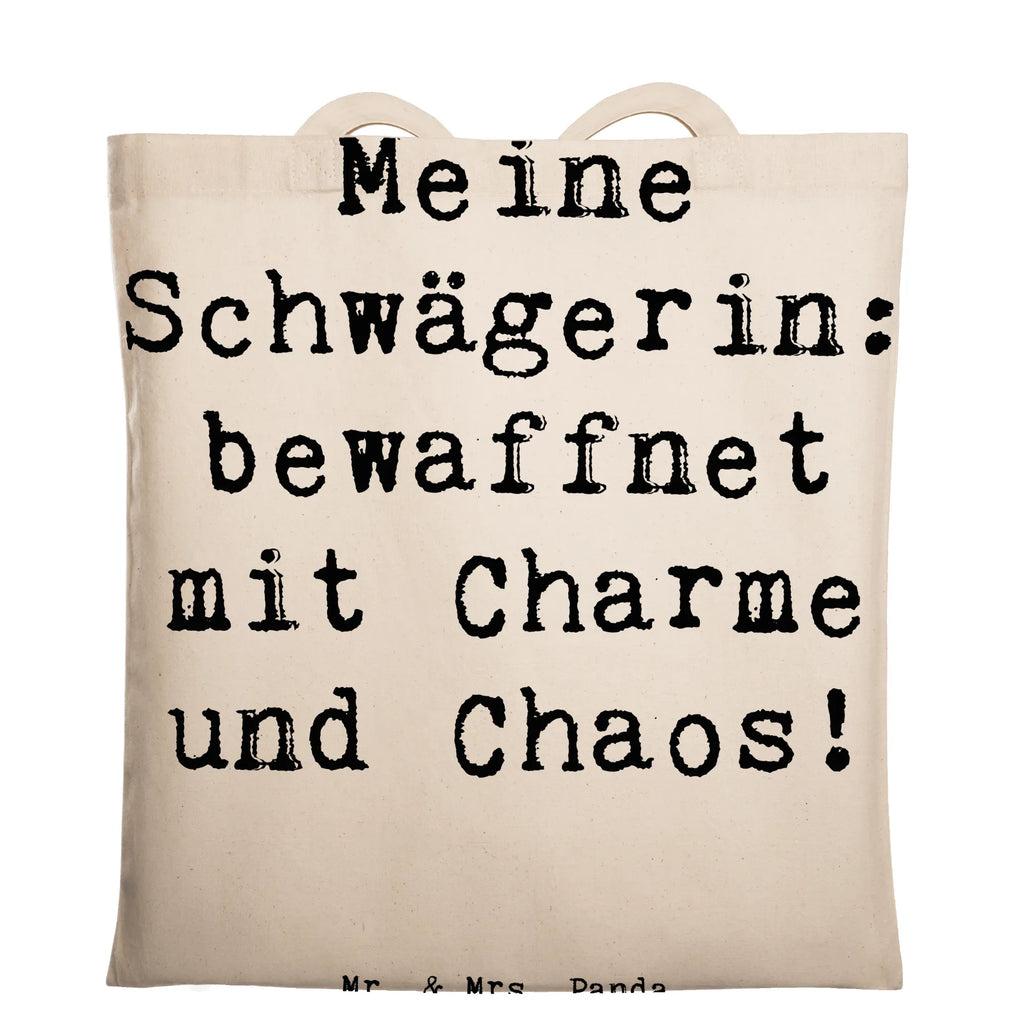 Tragetasche Spruch Schwägerin Charmant Chaos Beuteltasche, Beutel, Einkaufstasche, Jutebeutel, Stoffbeutel, Tasche, Shopper, Umhängetasche, Strandtasche, Schultertasche, Stofftasche, Tragetasche, Badetasche, Jutetasche, Einkaufstüte, Laptoptasche, Familie, Vatertag, Muttertag, Bruder, Schwester, Mama, Papa, Oma, Opa