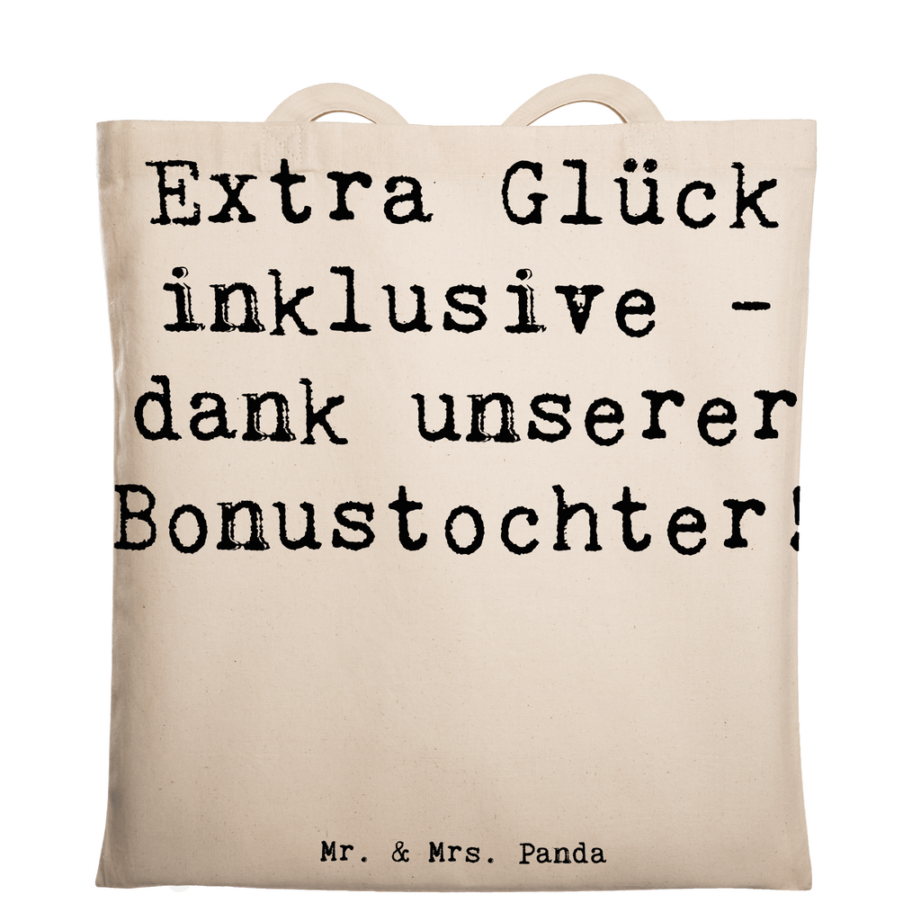 Tragetasche Spruch Bonustochter Glück Beuteltasche, Beutel, Einkaufstasche, Jutebeutel, Stoffbeutel, Tasche, Shopper, Umhängetasche, Strandtasche, Schultertasche, Stofftasche, Tragetasche, Badetasche, Jutetasche, Einkaufstüte, Laptoptasche, Familie, Vatertag, Muttertag, Bruder, Schwester, Mama, Papa, Oma, Opa