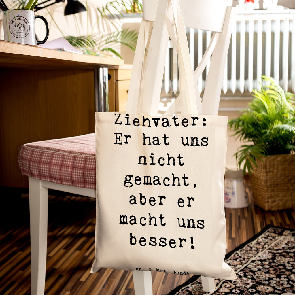 Tragetasche Spruch Ziehvater Liebe Beuteltasche, Beutel, Einkaufstasche, Jutebeutel, Stoffbeutel, Tasche, Shopper, Umhängetasche, Strandtasche, Schultertasche, Stofftasche, Tragetasche, Badetasche, Jutetasche, Einkaufstüte, Laptoptasche, Familie, Vatertag, Muttertag, Bruder, Schwester, Mama, Papa, Oma, Opa