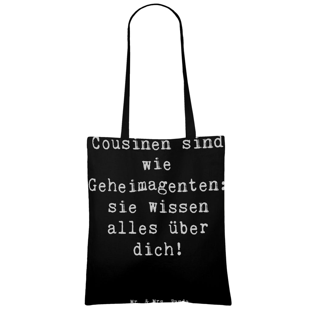 Tragetasche Spruch Cousinen Geheimagenten Beuteltasche, Beutel, Einkaufstasche, Jutebeutel, Stoffbeutel, Tasche, Shopper, Umhängetasche, Strandtasche, Schultertasche, Stofftasche, Tragetasche, Badetasche, Jutetasche, Einkaufstüte, Laptoptasche, Familie, Vatertag, Muttertag, Bruder, Schwester, Mama, Papa, Oma, Opa