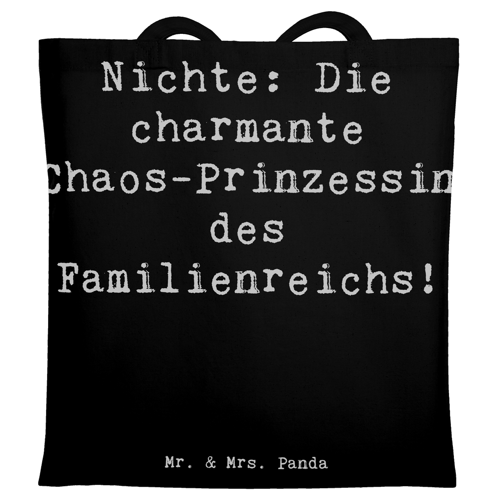 Tragetasche Spruch Nichte Chaos-Prinzessin Beuteltasche, Beutel, Einkaufstasche, Jutebeutel, Stoffbeutel, Tasche, Shopper, Umhängetasche, Strandtasche, Schultertasche, Stofftasche, Tragetasche, Badetasche, Jutetasche, Einkaufstüte, Laptoptasche, Familie, Vatertag, Muttertag, Bruder, Schwester, Mama, Papa, Oma, Opa