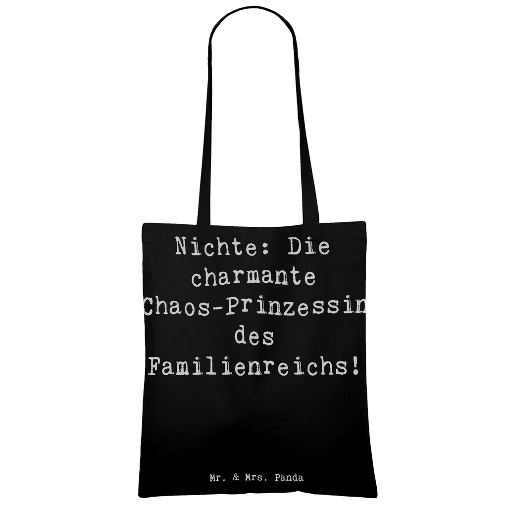 Tragetasche Spruch Nichte Chaos-Prinzessin Beuteltasche, Beutel, Einkaufstasche, Jutebeutel, Stoffbeutel, Tasche, Shopper, Umhängetasche, Strandtasche, Schultertasche, Stofftasche, Tragetasche, Badetasche, Jutetasche, Einkaufstüte, Laptoptasche, Familie, Vatertag, Muttertag, Bruder, Schwester, Mama, Papa, Oma, Opa