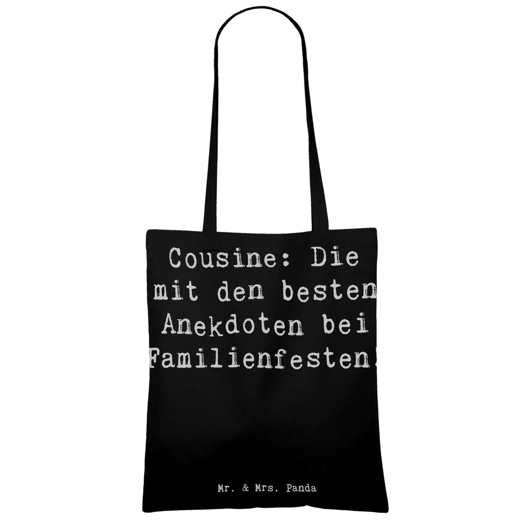 Tragetasche Spruch Cousine Anekdoten Beuteltasche, Beutel, Einkaufstasche, Jutebeutel, Stoffbeutel, Tasche, Shopper, Umhängetasche, Strandtasche, Schultertasche, Stofftasche, Tragetasche, Badetasche, Jutetasche, Einkaufstüte, Laptoptasche, Familie, Vatertag, Muttertag, Bruder, Schwester, Mama, Papa, Oma, Opa