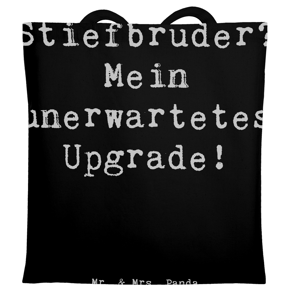 Tragetasche Spruch Stiefbruder Upgrade Beuteltasche, Beutel, Einkaufstasche, Jutebeutel, Stoffbeutel, Tasche, Shopper, Umhängetasche, Strandtasche, Schultertasche, Stofftasche, Tragetasche, Badetasche, Jutetasche, Einkaufstüte, Laptoptasche, Familie, Vatertag, Muttertag, Bruder, Schwester, Mama, Papa, Oma, Opa