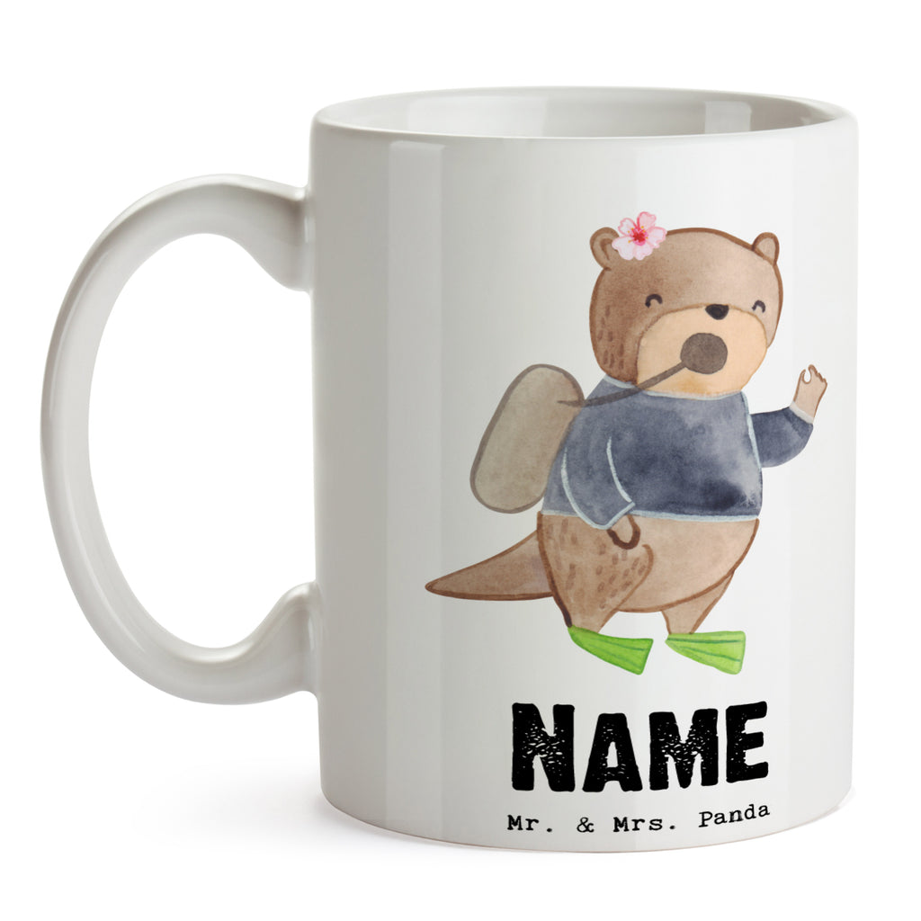 Personalisierte Tasse Taucherin mit Herz Personalisierte Tasse, Namenstasse, Wunschname, Personalisiert, Tasse, Namen, Drucken, Tasse mit Namen, Beruf, Ausbildung, Jubiläum, Abschied, Rente, Kollege, Kollegin, Geschenk, Schenken, Arbeitskollege, Mitarbeiter, Firma, Danke, Dankeschön