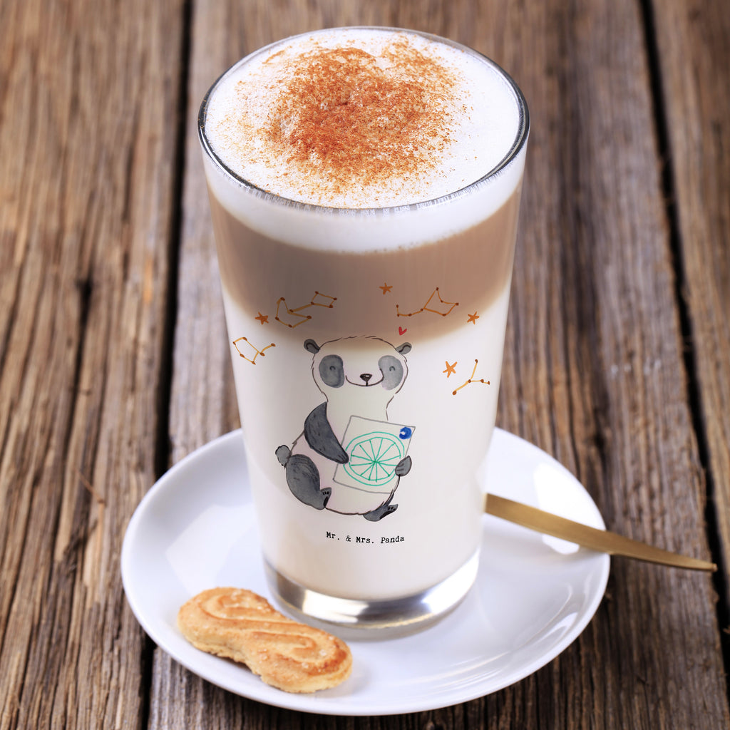 Glas Panda Astrologie Cappuccino Glas, Glas, Cappuccino Tasse, Latte Macchiato, Geschenk, Sport, Sportart, Hobby, Schenken, Danke, Dankeschön, Auszeichnung, Gewinn, Sportler, Astrologie, Horoskop, Sternbilder