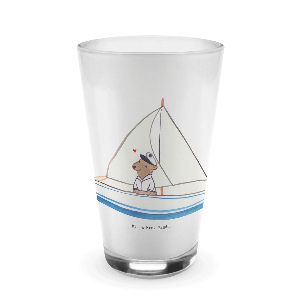 Glas Bär Segeln Cappuccino Glas, Glas, Cappuccino Tasse, Latte Macchiato, Geschenk, Sport, Sportart, Hobby, Schenken, Danke, Dankeschön, Auszeichnung, Gewinn, Sportler, segeln, Segeltörn, Segelboot, Segelschule, Yachtclub