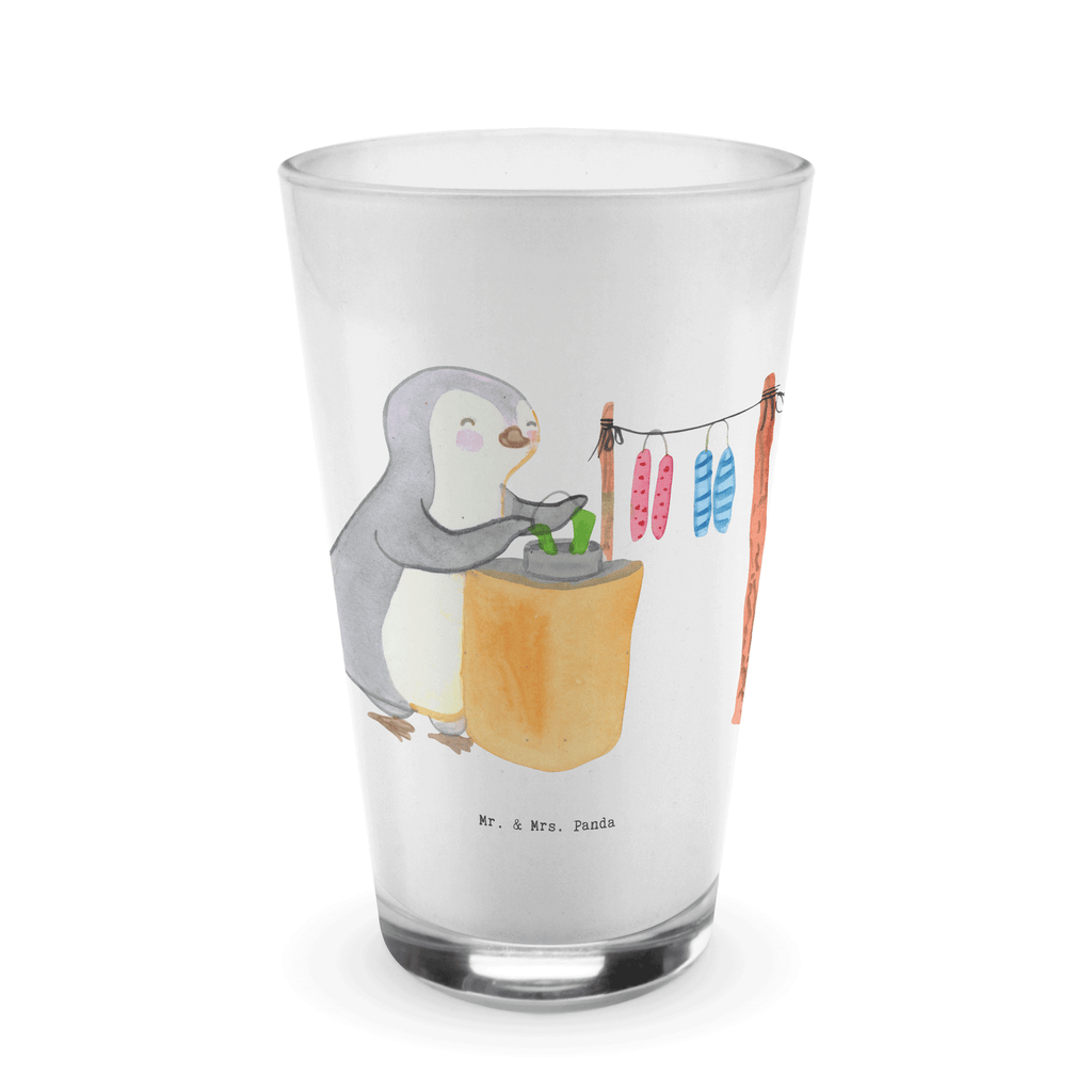 Glas Pinguin Kerzenziehen Cappuccino Glas, Glas, Cappuccino Tasse, Latte Macchiato, Geschenk, Sport, Sportart, Hobby, Schenken, Danke, Dankeschön, Auszeichnung, Gewinn, Sportler, Kerzenziehen, Kerzen ziehen. DIY, Deko basteln