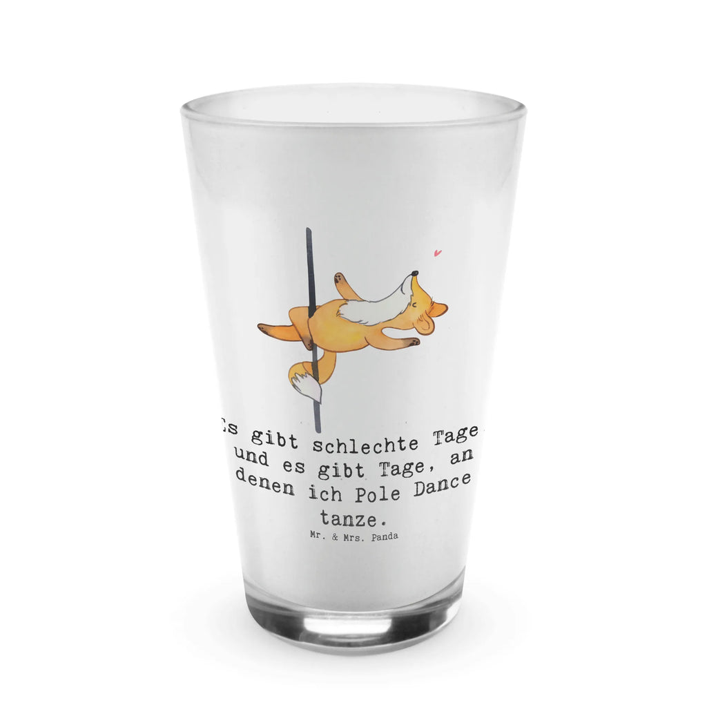 Glas Fuchs Poledance Cappuccino Glas, Glas, Cappuccino Tasse, Latte Macchiato, Geschenk, Sport, Sportart, Hobby, Schenken, Danke, Dankeschön, Auszeichnung, Gewinn, Sportler, Pole Dance, Tanzen, Tanz