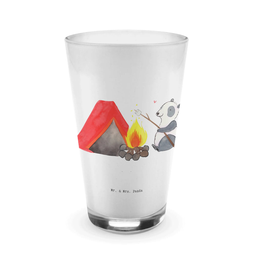 Glas Panda Campen Cappuccino Glas, Glas, Cappuccino Tasse, Latte Macchiato, Geschenk, Sport, Sportart, Hobby, Schenken, Danke, Dankeschön, Auszeichnung, Gewinn, Sportler, Campen, Camping, campen gehen, Zelten, Campingplatz