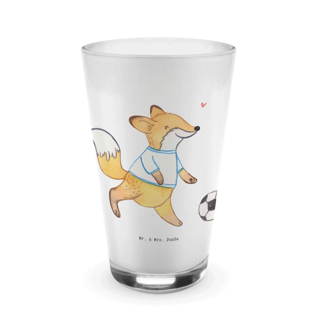 Glas Fuchs Fußball spielen Cappuccino Glas, Glas, Cappuccino Tasse, Latte Macchiato, Geschenk, Sport, Sportart, Hobby, Schenken, Danke, Dankeschön, Auszeichnung, Gewinn, Sportler, Fußball spielen, Fußballtraining, Fußballverein, Fußballmannschaft, Fußball Turnier, Punktspiele, Fußball