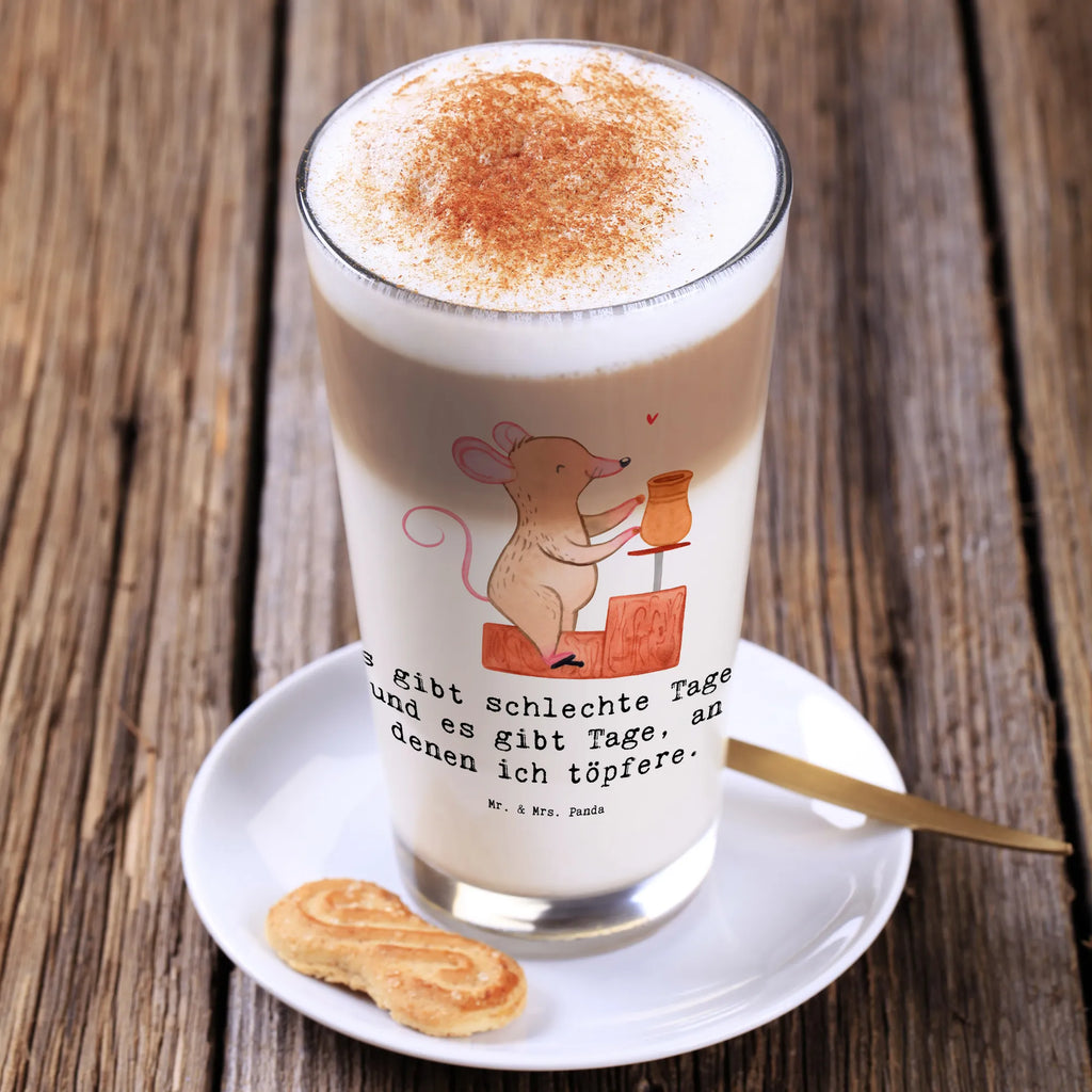 Glas Maus Töpfern Cappuccino Glas, Glas, Cappuccino Tasse, Latte Macchiato, Geschenk, Sport, Sportart, Hobby, Schenken, Danke, Dankeschön, Auszeichnung, Gewinn, Sportler, Töpfern, Töpferei, Töpferkurs