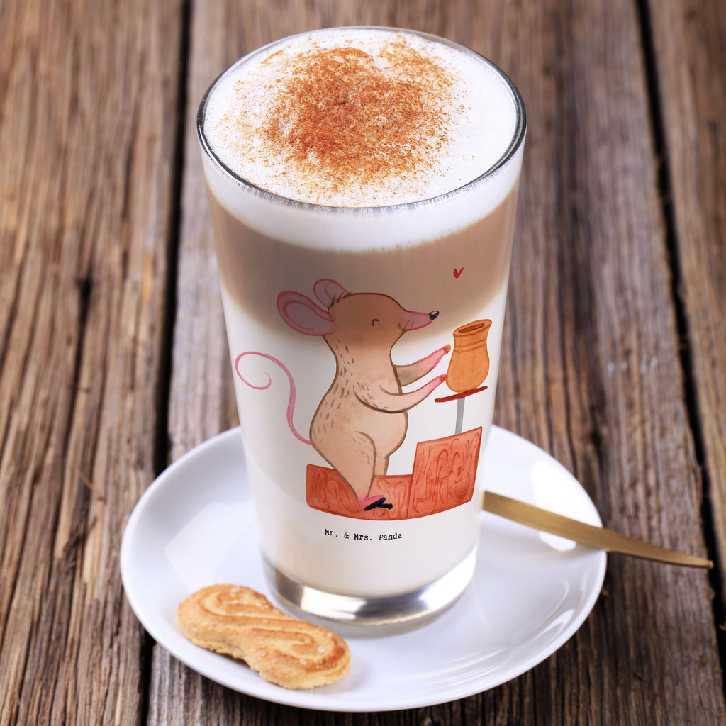 Glas Maus Töpfern Cappuccino Glas, Glas, Cappuccino Tasse, Latte Macchiato, Geschenk, Sport, Sportart, Hobby, Schenken, Danke, Dankeschön, Auszeichnung, Gewinn, Sportler, Töpfern, Töpferei, Töpferkurs