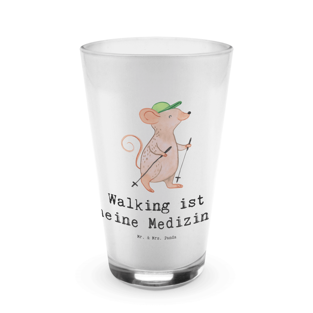 Glas Maus Walking Cappuccino Glas, Glas, Cappuccino Tasse, Latte Macchiato, Geschenk, Sport, Sportart, Hobby, Schenken, Danke, Dankeschön, Auszeichnung, Gewinn, Sportler, Walking, Walken, schnelles Gehen, Spazieren gehen