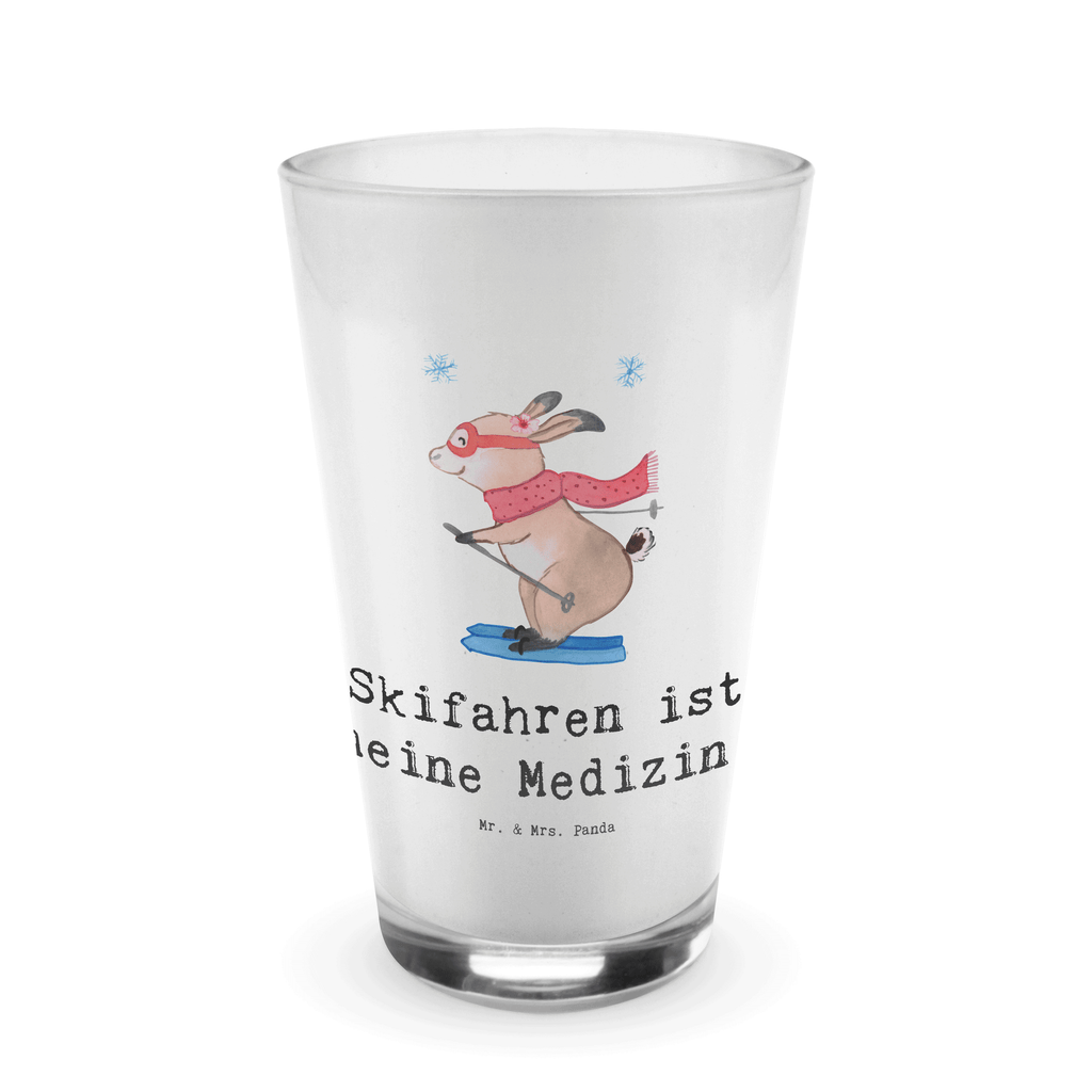 Glas Hase Skifahren Cappuccino Glas, Glas, Cappuccino Tasse, Latte Macchiato, Geschenk, Sport, Sportart, Hobby, Schenken, Danke, Dankeschön, Auszeichnung, Gewinn, Sportler, Ski fahren, Skifahren, Skisport, Skiwettbewerb, Skirennen