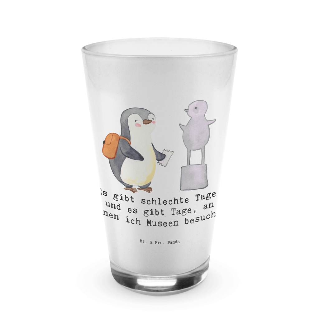 Glas Pinguin Museum besuchen Cappuccino Glas, Glas, Cappuccino Tasse, Latte Macchiato, Geschenk, Sport, Sportart, Hobby, Schenken, Danke, Dankeschön, Auszeichnung, Gewinn, Sportler, Museum besuchen, Museen