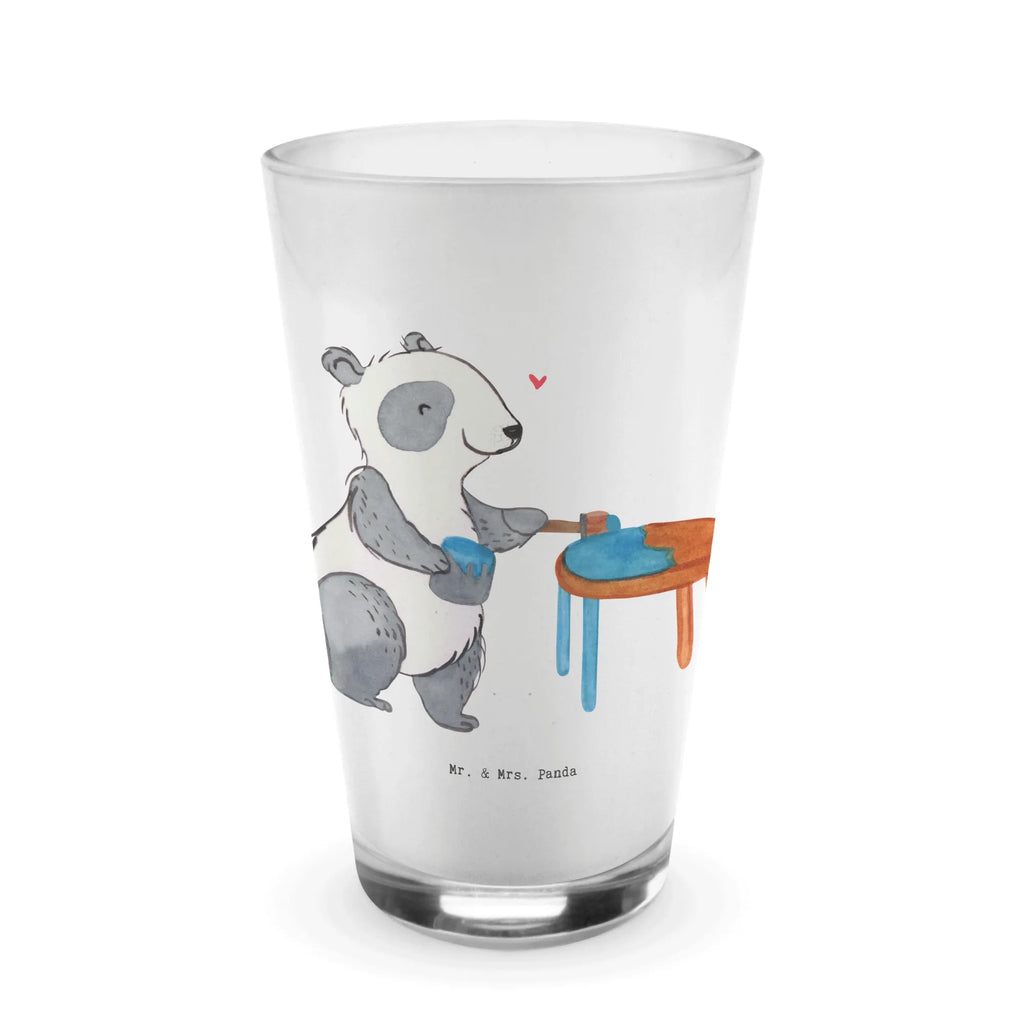 Glas Panda Möbel restaurieren Cappuccino Glas, Glas, Cappuccino Tasse, Latte Macchiato, Geschenk, Sport, Sportart, Hobby, Schenken, Danke, Dankeschön, Auszeichnung, Gewinn, Sportler, Möbel restaurieren, antike Möbel restaurieren, Handwerk, Restaurator