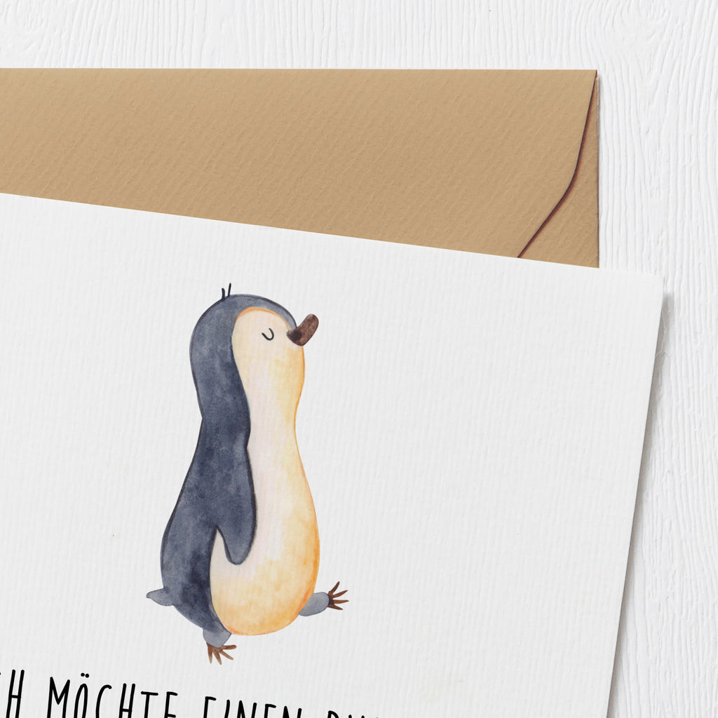 Deluxe Karte Pinguin marschieren Karte, Grußkarte, Klappkarte, Einladungskarte, Glückwunschkarte, Hochzeitskarte, Geburtstagskarte, Hochwertige Grußkarte, Hochwertige Klappkarte, Pinguin, Pinguine, Frühaufsteher, Langschläfer, Bruder, Schwester, Familie