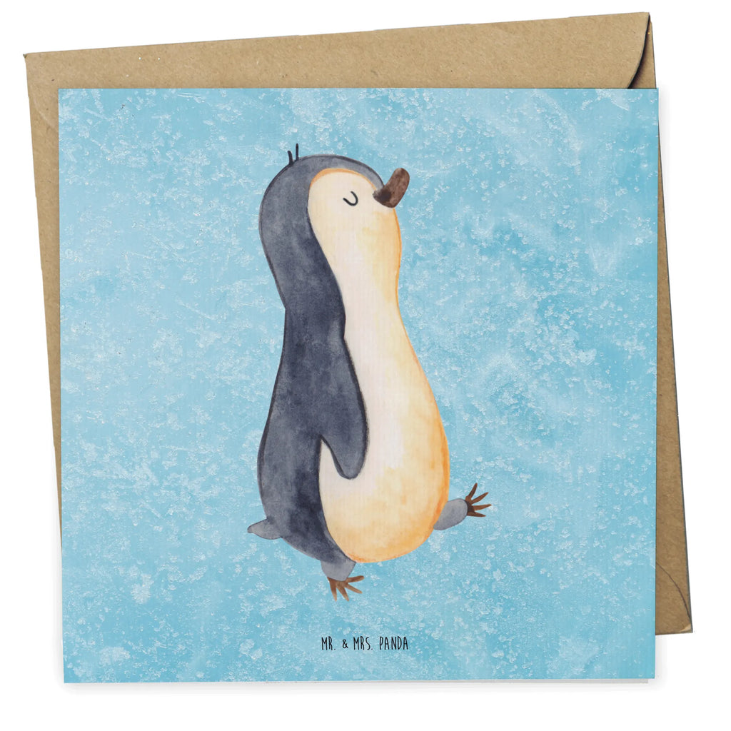 Deluxe Karte Pinguin marschieren Karte, Grußkarte, Klappkarte, Einladungskarte, Glückwunschkarte, Hochzeitskarte, Geburtstagskarte, Hochwertige Grußkarte, Hochwertige Klappkarte, Pinguin, Pinguine, Frühaufsteher, Langschläfer, Bruder, Schwester, Familie