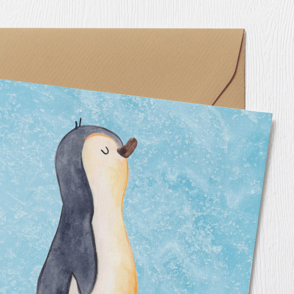 Deluxe Karte Pinguin marschieren Karte, Grußkarte, Klappkarte, Einladungskarte, Glückwunschkarte, Hochzeitskarte, Geburtstagskarte, Hochwertige Grußkarte, Hochwertige Klappkarte, Pinguin, Pinguine, Frühaufsteher, Langschläfer, Bruder, Schwester, Familie