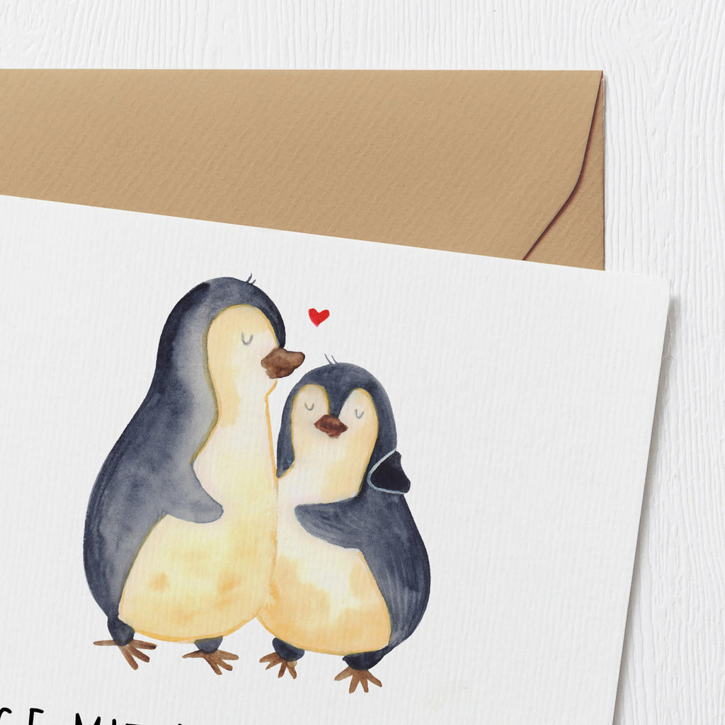 Deluxe Karte Pinguin umarmen Karte, Grußkarte, Klappkarte, Einladungskarte, Glückwunschkarte, Hochzeitskarte, Geburtstagskarte, Hochwertige Grußkarte, Hochwertige Klappkarte, Pinguin, Liebe, Liebespaar, Liebesbeweis, Liebesgeschenk, Verlobung, Jahrestag, Hochzeitstag, Hochzeit, Hochzeitsgeschenk