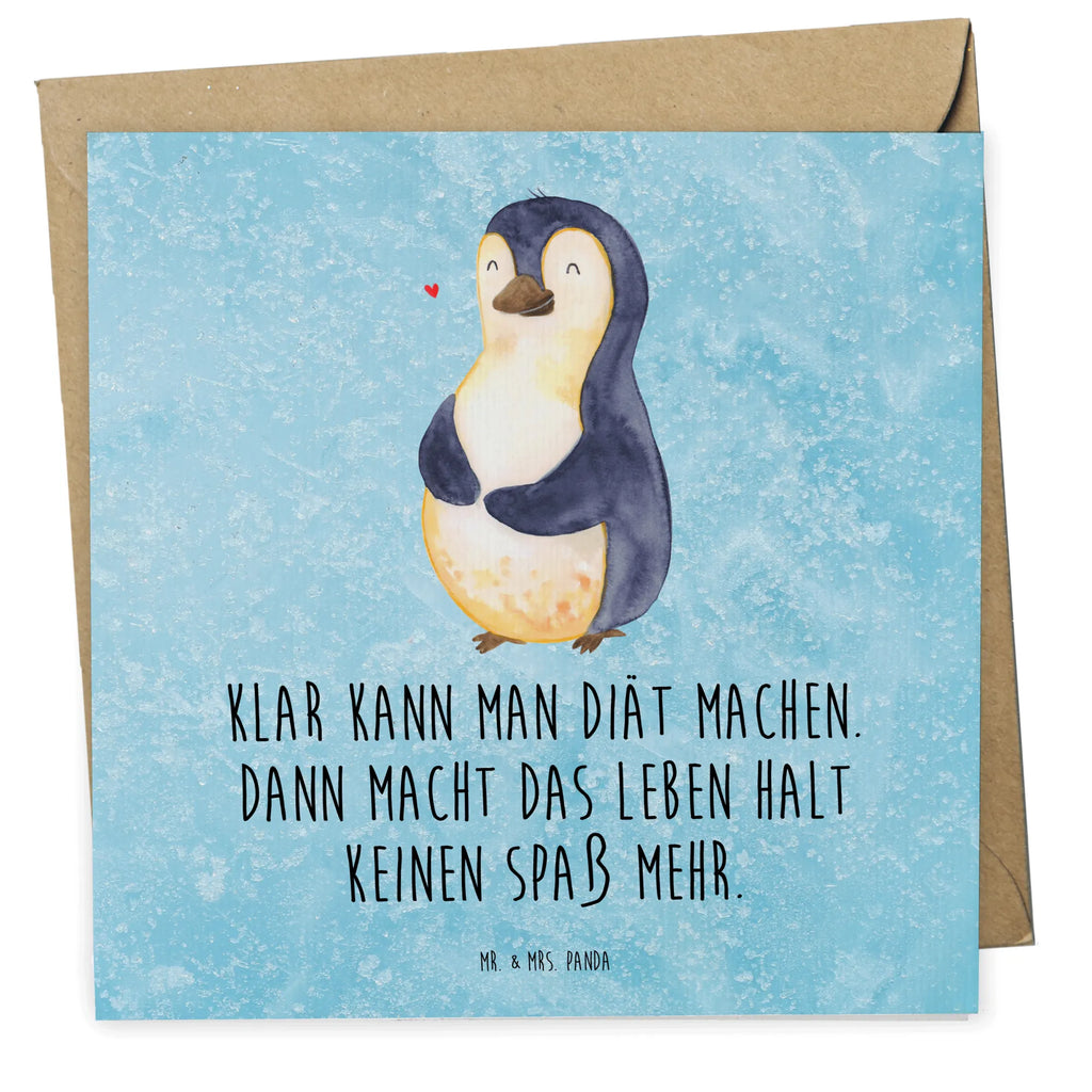 Deluxe Karte Pinguin Diät Karte, Grußkarte, Klappkarte, Einladungskarte, Glückwunschkarte, Hochzeitskarte, Geburtstagskarte, Hochwertige Grußkarte, Hochwertige Klappkarte, Pinguin, Pinguine, Diät, Abnehmen, Abspecken, Gewicht, Motivation, Selbstliebe, Körperliebe, Selbstrespekt