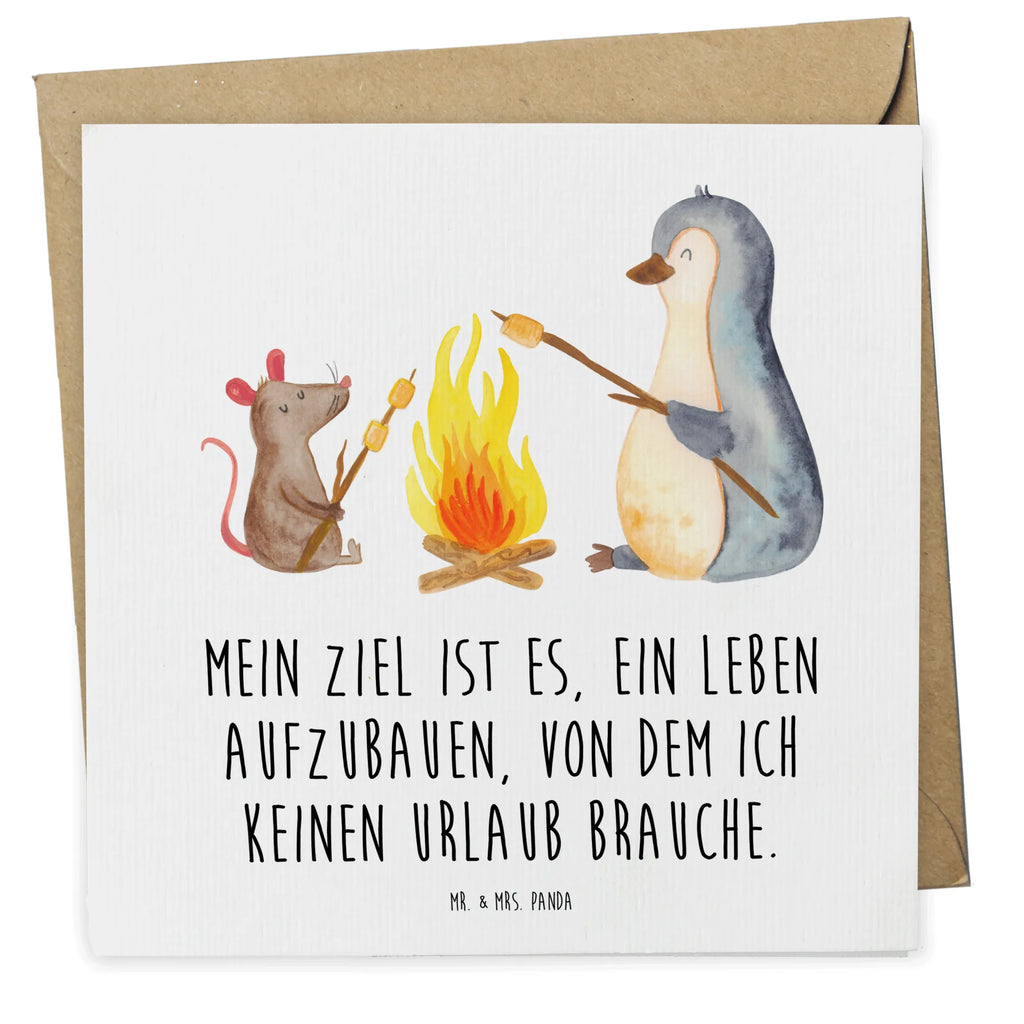 Deluxe Karte Pinguin Lagerfeuer Karte, Grußkarte, Klappkarte, Einladungskarte, Glückwunschkarte, Hochzeitskarte, Geburtstagskarte, Hochwertige Grußkarte, Hochwertige Klappkarte, Pinguin, Maus, Pinguine, Lagerfeuer, Leben, Arbeit, Job, Motivation, Büro, Büroalltag, Lebensspruch, Lebensmotivation, Neustart, Liebe, grillen, Feuer, Marshmallows