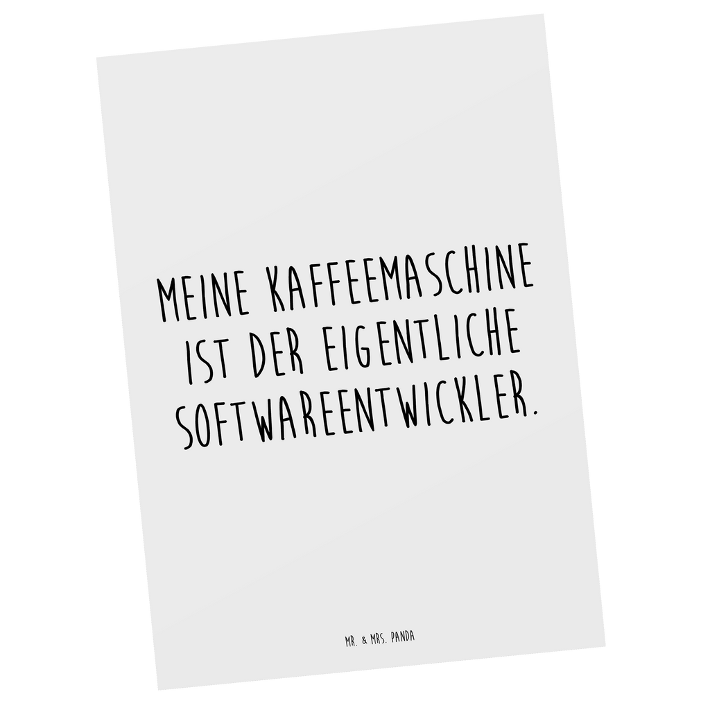 Postkarte Meine Kaffeemaschine ist der eigentliche Softwareentwickler. Postkarte, Karte, Geschenkkarte, Grußkarte, Einladung, Ansichtskarte, Geburtstagskarte, Einladungskarte, Dankeskarte, Beruf, Ausbildung, Jubiläum, Abschied, Rente, Kollege, Kollegin, Geschenk, Schenken, Arbeitskollege, Mitarbeiter, Firma, Danke, Dankeschön