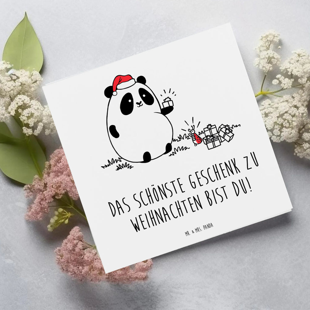 Deluxe Karte Panda Weihnachtsgeschenk Karte, Grußkarte, Klappkarte, Einladungskarte, Glückwunschkarte, Hochzeitskarte, Geburtstagskarte, Hochwertige Grußkarte, Hochwertige Klappkarte