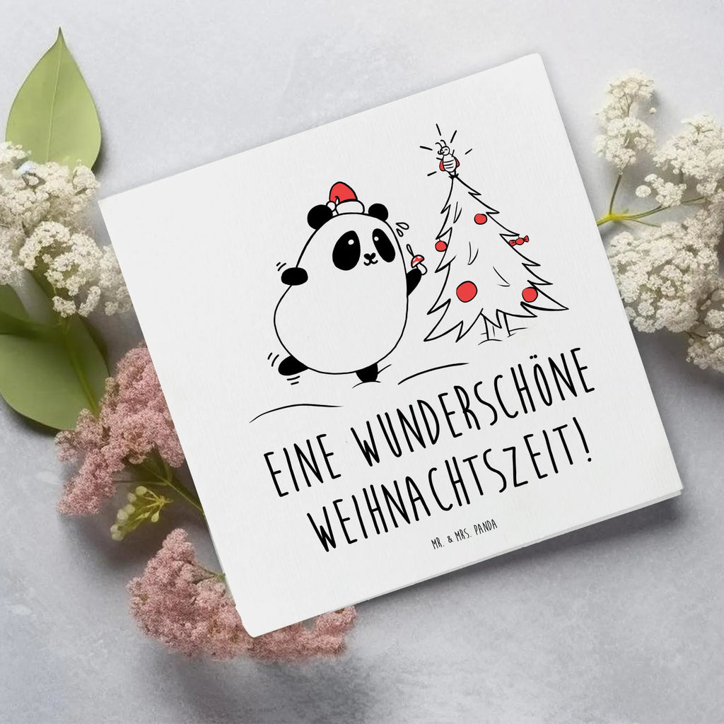 Deluxe Karte Panda Weihnachtszeit Karte, Grußkarte, Klappkarte, Einladungskarte, Glückwunschkarte, Hochzeitskarte, Geburtstagskarte, Hochwertige Grußkarte, Hochwertige Klappkarte