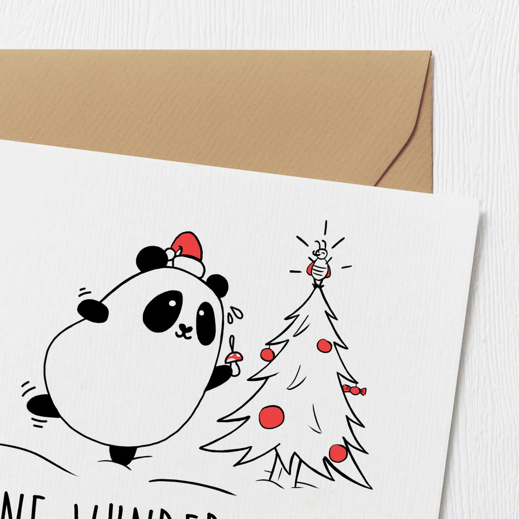 Deluxe Karte Panda Weihnachtszeit Karte, Grußkarte, Klappkarte, Einladungskarte, Glückwunschkarte, Hochzeitskarte, Geburtstagskarte, Hochwertige Grußkarte, Hochwertige Klappkarte