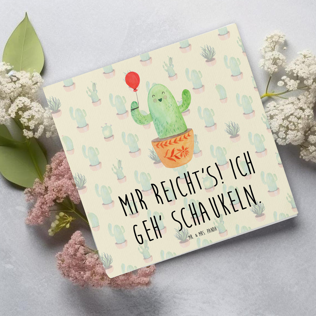 Deluxe Karte Kaktus Luftballon Karte, Grußkarte, Klappkarte, Einladungskarte, Glückwunschkarte, Hochzeitskarte, Geburtstagskarte, Hochwertige Grußkarte, Hochwertige Klappkarte, Kaktus, Kakteen, Luftballon, Neustart, Freude, Büro, Stress, Büroalltag, Freundin, Freund, Ausbildung, Prüfung