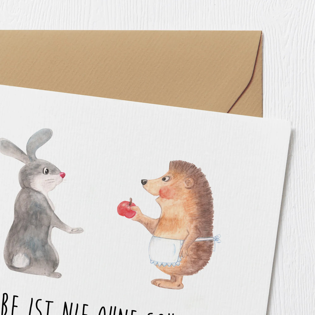 Deluxe Karte Hase Igel Karte, Grußkarte, Klappkarte, Einladungskarte, Glückwunschkarte, Hochzeitskarte, Geburtstagskarte, Hochwertige Grußkarte, Hochwertige Klappkarte, Tiermotive, Gute Laune, lustige Sprüche, Tiere, Igel und Hase, Igel, Hase, Liebe Spruch, Liebeskummer Geschenk, Herzschmerz, Trösten, Trennungsschmerz, Spruch romantisch