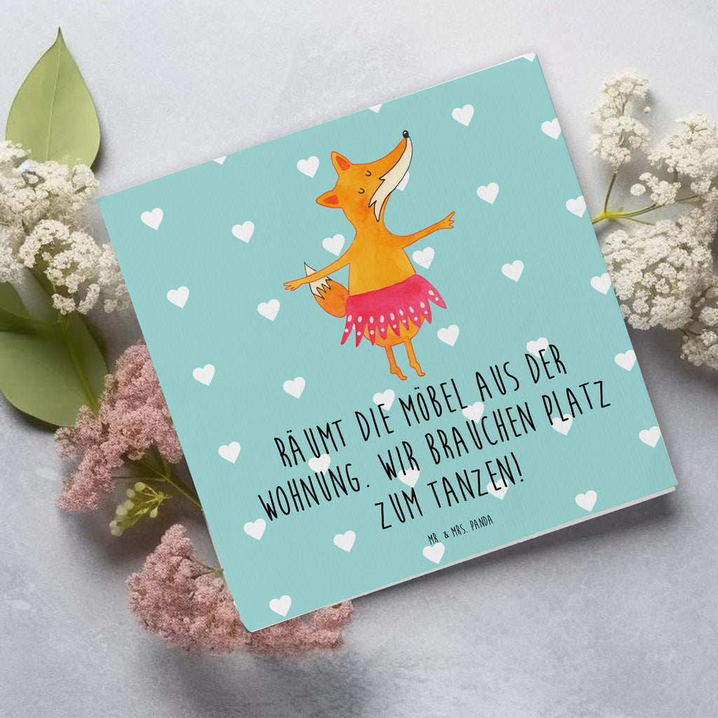 Deluxe Karte Fuchs Ballerina Karte, Grußkarte, Klappkarte, Einladungskarte, Glückwunschkarte, Hochzeitskarte, Geburtstagskarte, Hochwertige Grußkarte, Hochwertige Klappkarte, Fuchs, Fuchs Spruch, Füchse, Füchsin, Ballerina, Ballett, Tänzerin, Tanzen, Party, Einladung, Geburtstag