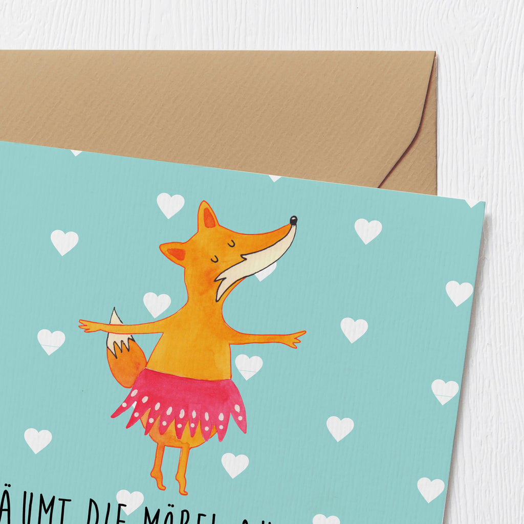 Deluxe Karte Fuchs Ballerina Karte, Grußkarte, Klappkarte, Einladungskarte, Glückwunschkarte, Hochzeitskarte, Geburtstagskarte, Hochwertige Grußkarte, Hochwertige Klappkarte, Fuchs, Fuchs Spruch, Füchse, Füchsin, Ballerina, Ballett, Tänzerin, Tanzen, Party, Einladung, Geburtstag