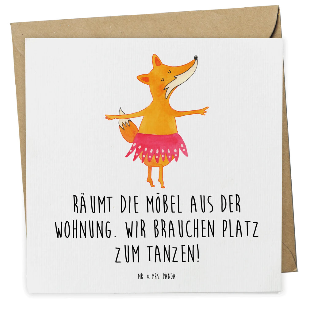 Deluxe Karte Fuchs Ballerina Karte, Grußkarte, Klappkarte, Einladungskarte, Glückwunschkarte, Hochzeitskarte, Geburtstagskarte, Hochwertige Grußkarte, Hochwertige Klappkarte, Fuchs, Fuchs Spruch, Füchse, Füchsin, Ballerina, Ballett, Tänzerin, Tanzen, Party, Einladung, Geburtstag