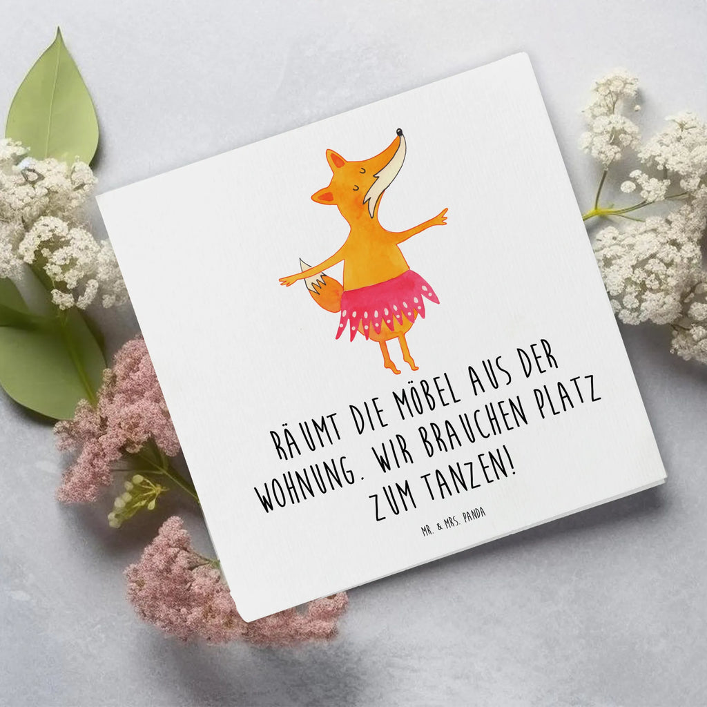 Deluxe Karte Fuchs Ballerina Karte, Grußkarte, Klappkarte, Einladungskarte, Glückwunschkarte, Hochzeitskarte, Geburtstagskarte, Hochwertige Grußkarte, Hochwertige Klappkarte, Fuchs, Fuchs Spruch, Füchse, Füchsin, Ballerina, Ballett, Tänzerin, Tanzen, Party, Einladung, Geburtstag